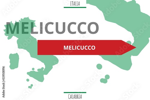 Melicucco: Illustration mit dem Namen der italienischen Stadt Melicucco photo