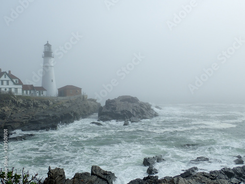 Portland Head Light in the fog