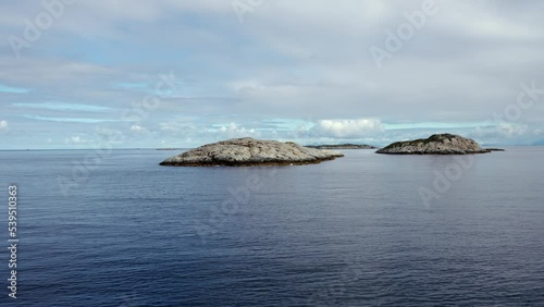 beautiful landscape of norway lofoten sea and ice mountains.