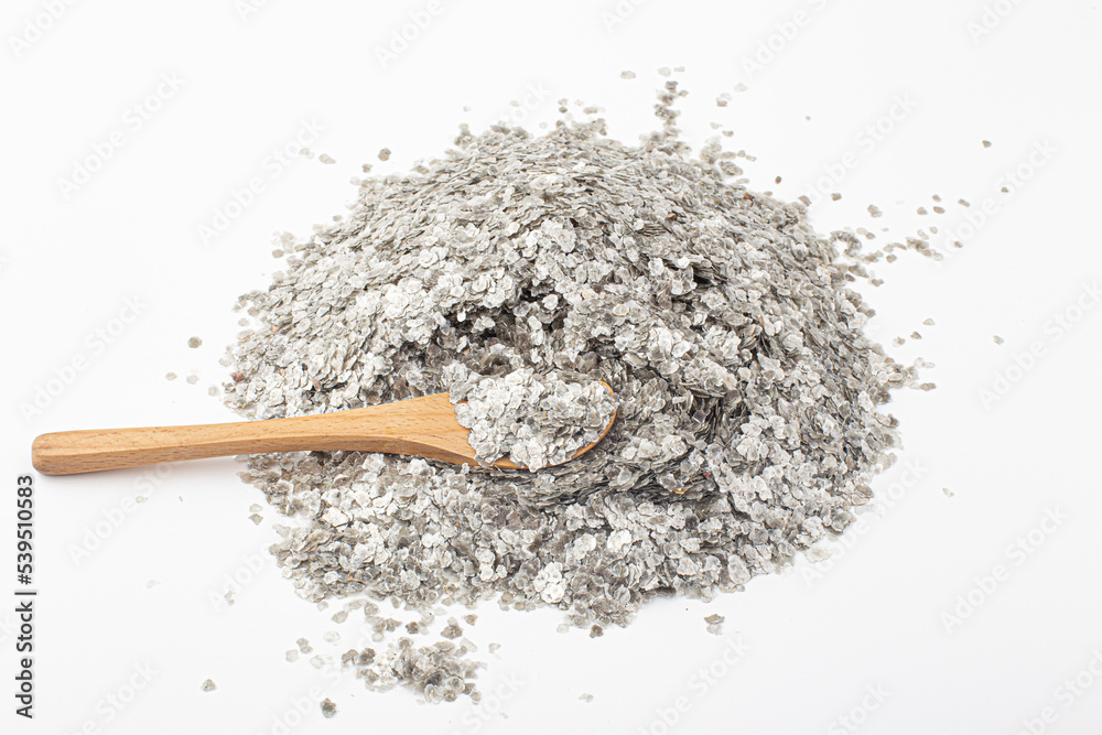 Φωτογραφία Silver mica mineral or powder silver texture
