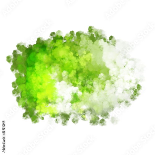 Abstract soft aesthetic green white watercolor painting illustration of clouds element. Minimalist colorful art background. transparent background PNG file