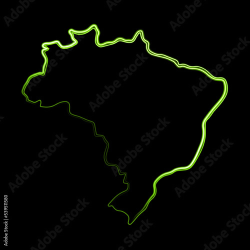 Vector isolated contour of the territory of Brazil.