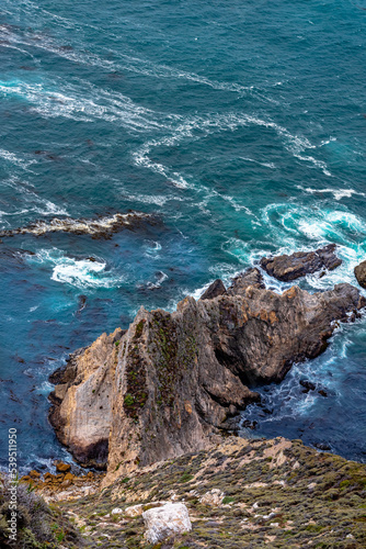 Big Sur, California with Pacific Coast Ocean with rock formation 