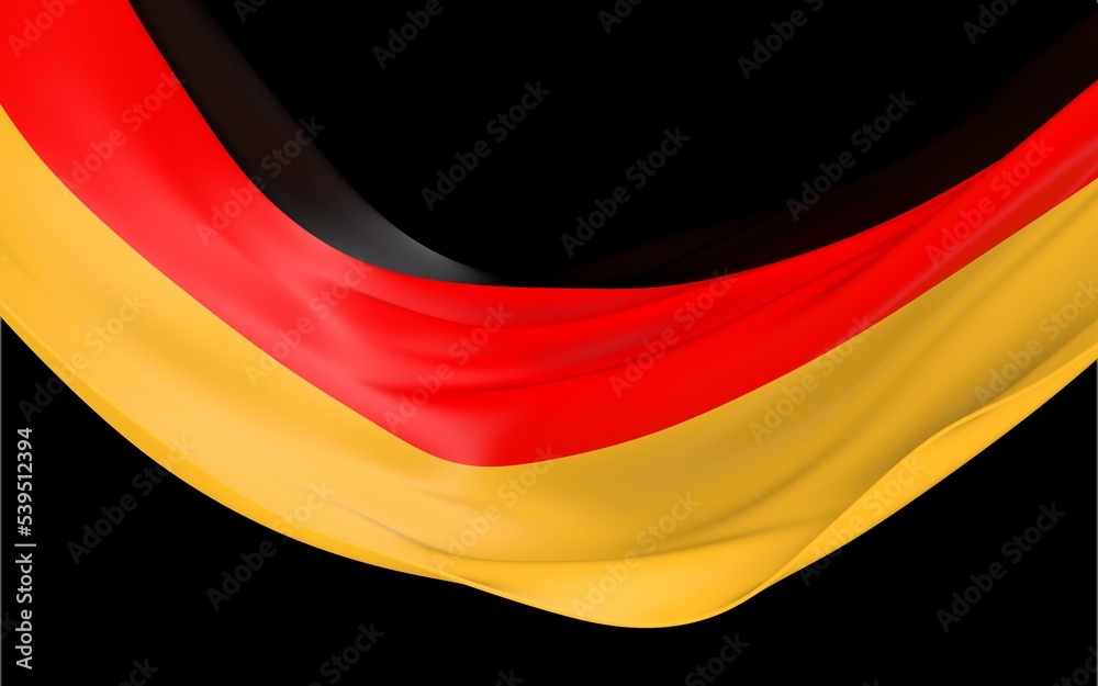 Naklejka premium Germany national flag hanging fabric banner. 3D