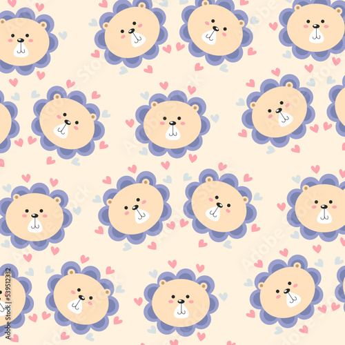 Collection of cute animal character patterns suitable for textile design