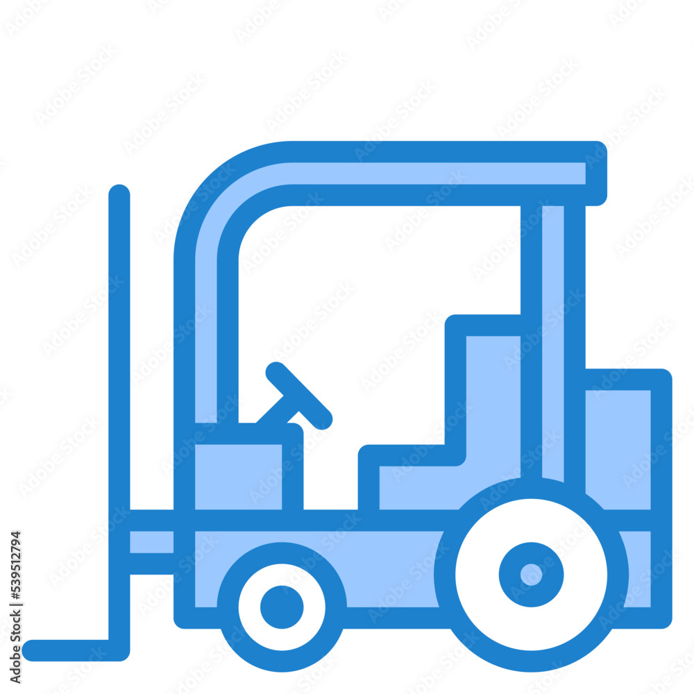Forklift blue style icon Forklift blue style icon