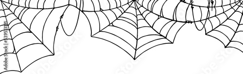 Foto Halloween party background with spiderwebs isolated png or transparent texture,b