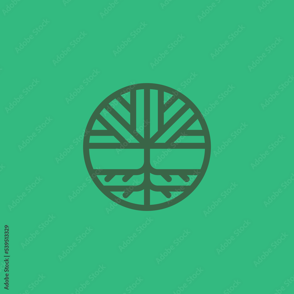 Tree Line green logo design vector template. Nature logo icon concept. Minimal modern Geometric element of abstract tree. Tree Line green logo design vector template. Nature logo icon concept. Minimal modern Geometric element of abstract tree.