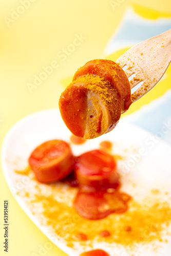 Curry Wurst eine Nahaufnahme