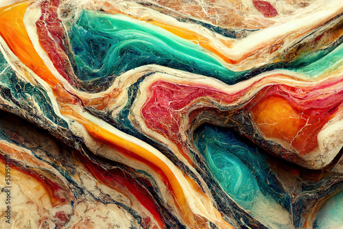 Abstract colorful marble textured background. Fluid art modern 3d wallpaper