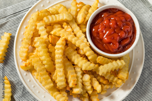 Homemade Crinkle Cut French Fries photo