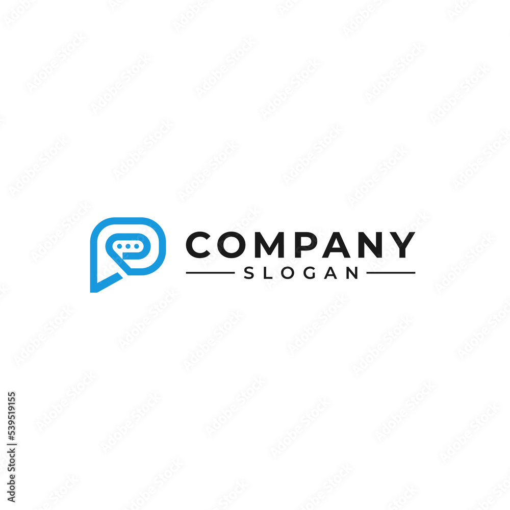Letter P communication logo Letter P communication logo