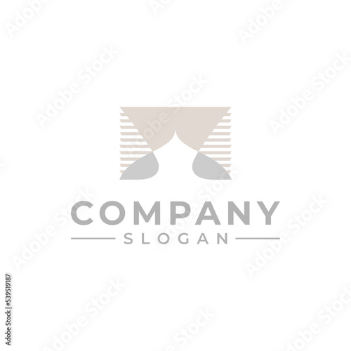 Curtain and blind abstract logo