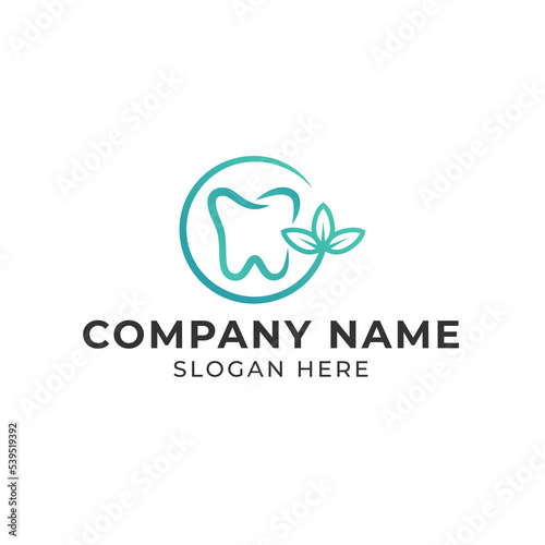 Tooth dental leaf logo