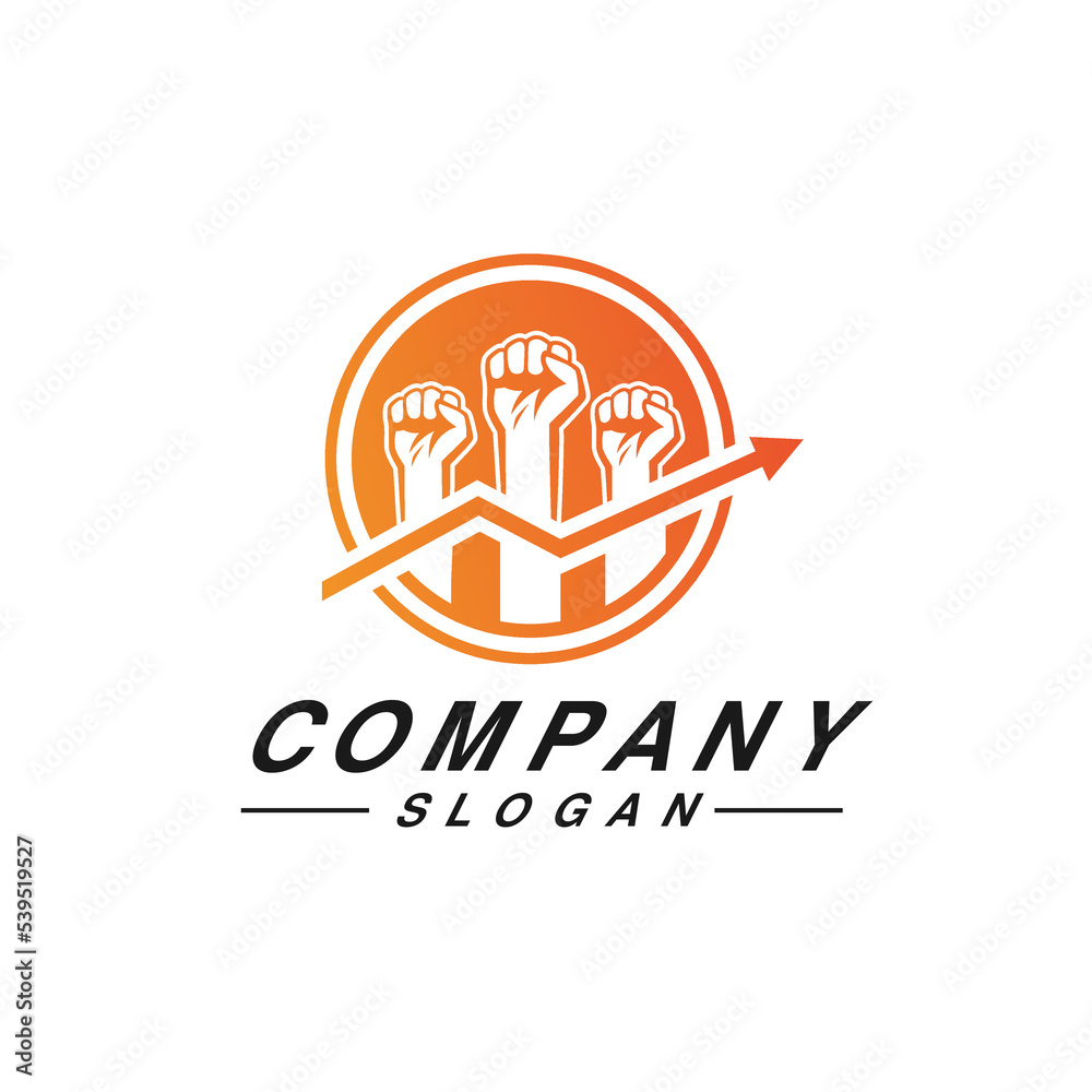 Punch hand raise logo
