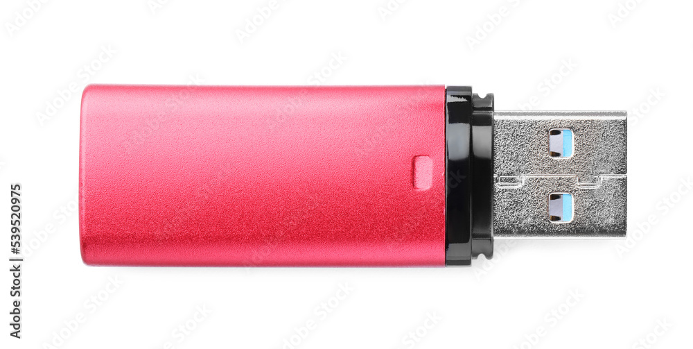 Pink usb flash drive isolated on white Pink usb flash drive isolated on white