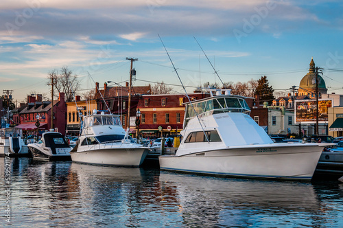 Boats at Dusk, Annapolis Harbor, Maryland, Annapolis, Maryland © Walt