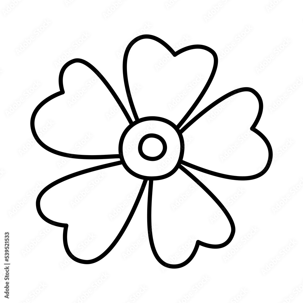 Vector doodle hand drawn illustration of a flower Vector doodle hand drawn illustration of a flower