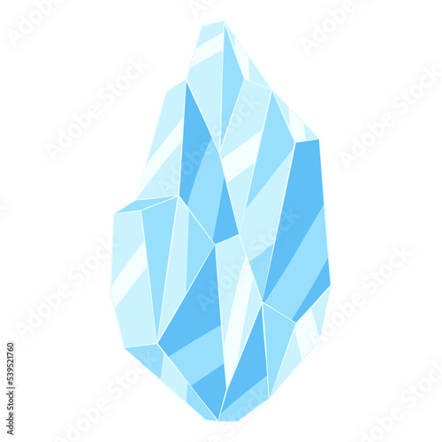 Illustration of crystal or mineral. Jewelry precious or semiprecious gem stone.
