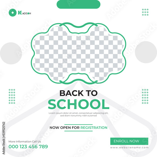 School admission social media post and web banner template