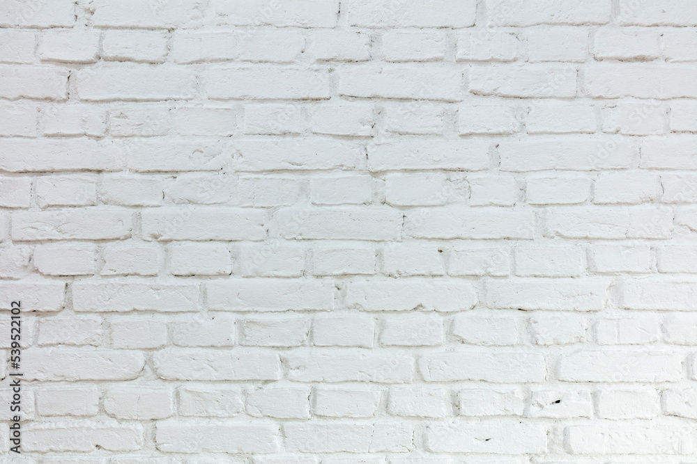 Naklejka premium Mur z białej cegły, zdjęcie w układzie poziomym, panorama, tekstura