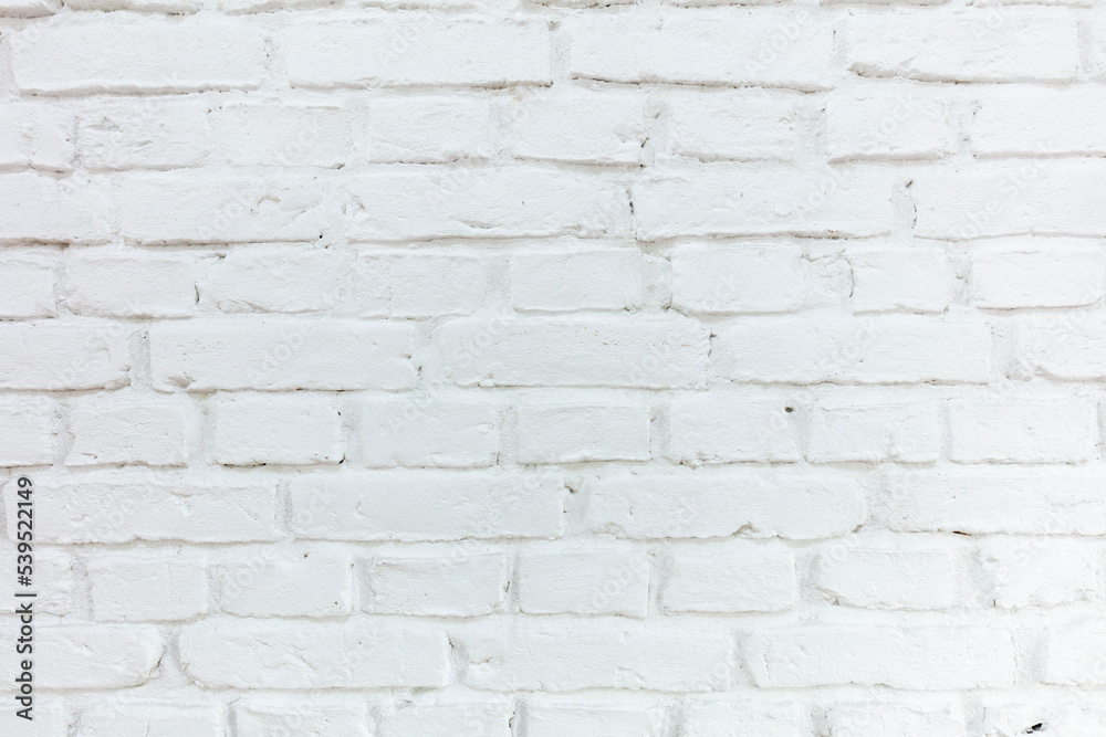 Mur z białej cegły, zdjęcie w układzie poziomym, panorama, tekstura - obrazy, fototapety, plakaty 