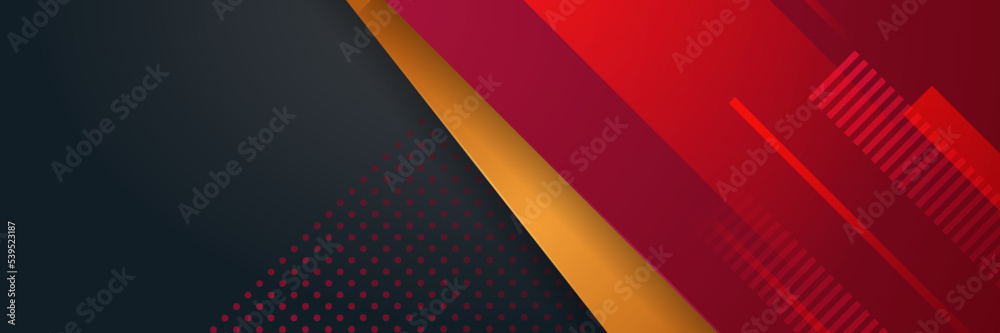 Obraz premium Abstract black red orange banner