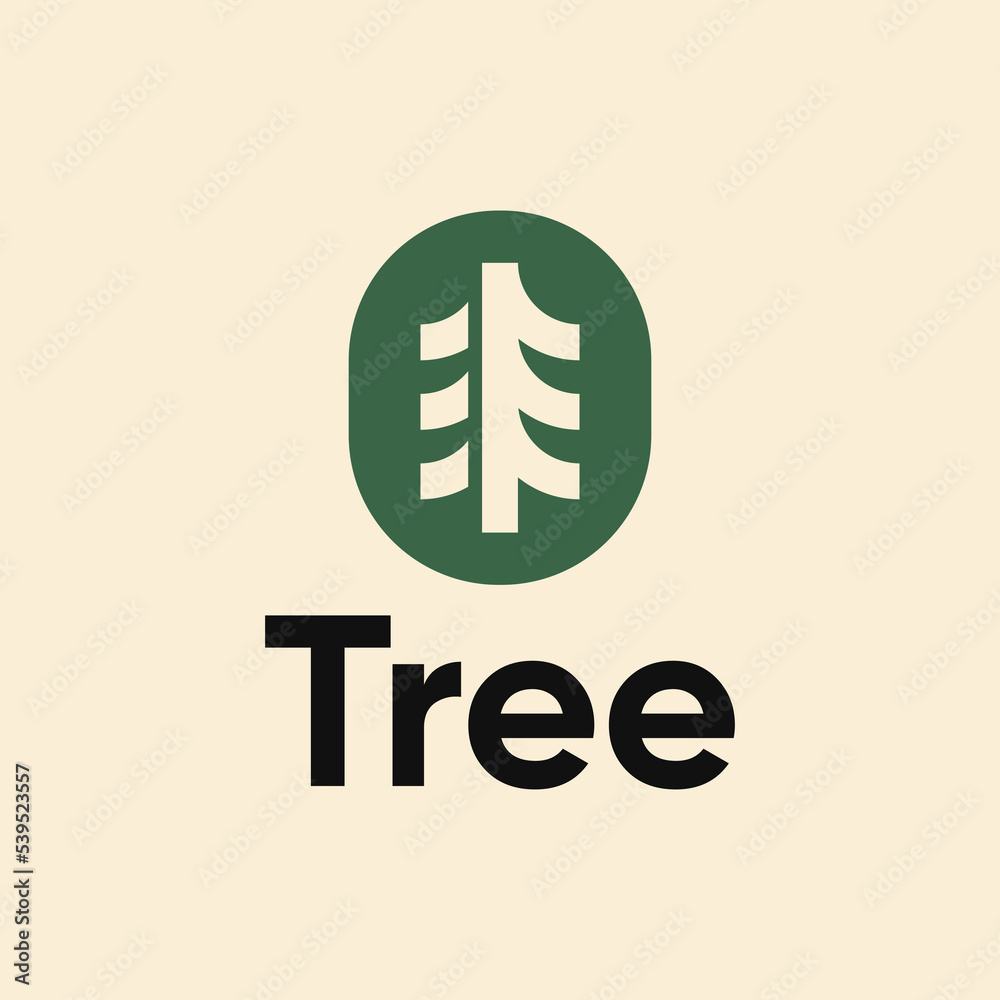 Nature logo design concept. Minimal icon of abstract tree spruce ...