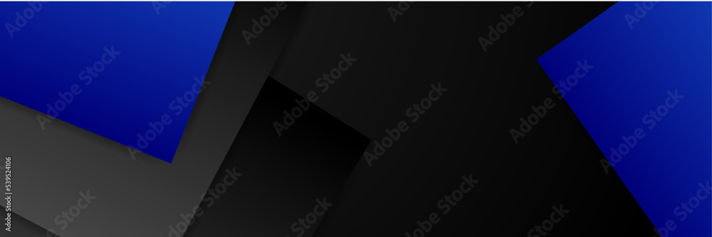 Modern abstract black and blue contrast gradient banner
