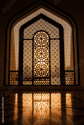 Doha,Qatar- April 24,2022: Imam Muhammad ibn Abd al-Wahhab Mosque is the national mosque of Qatar. 
