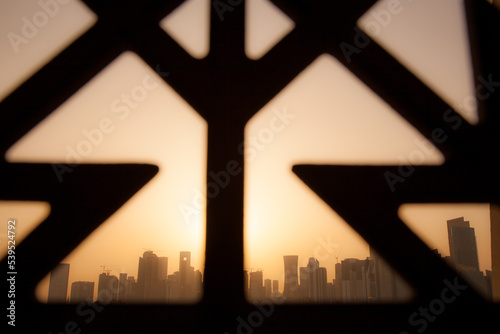 Doha,Qatar- April 24,2022: Imam Muhammad ibn Abd al-Wahhab Mosque is the national mosque of Qatar. 
 photo