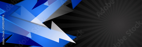 abstract black and blue gradient contrast banner