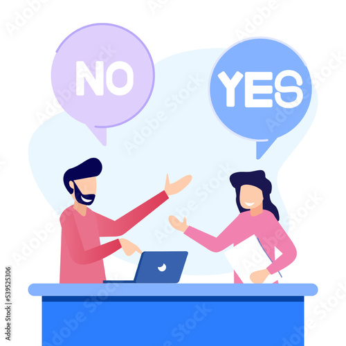 Illustration vector graphic cartoon character of yes or no