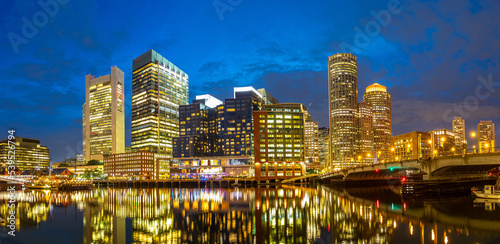 Boston cityscape at night