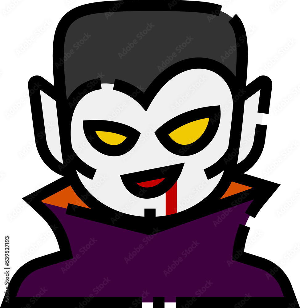 vampire character filled outline icon