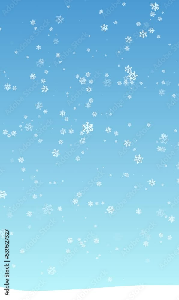 Video with christmas background, snowing with animated snowflakes, illustrated for vertical design Video with christmas background, snowing with animated snowflakes, illustrated for vertical design
