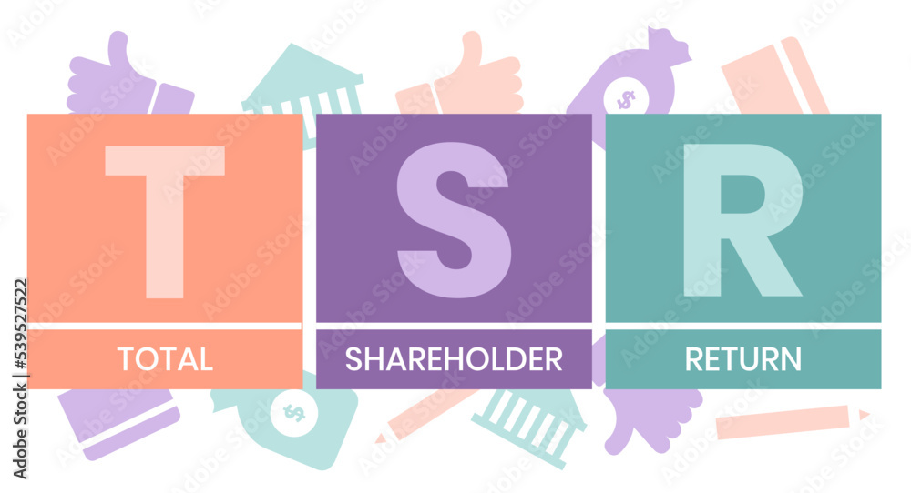 TSR Total Shareholder Return. business concept background. vector