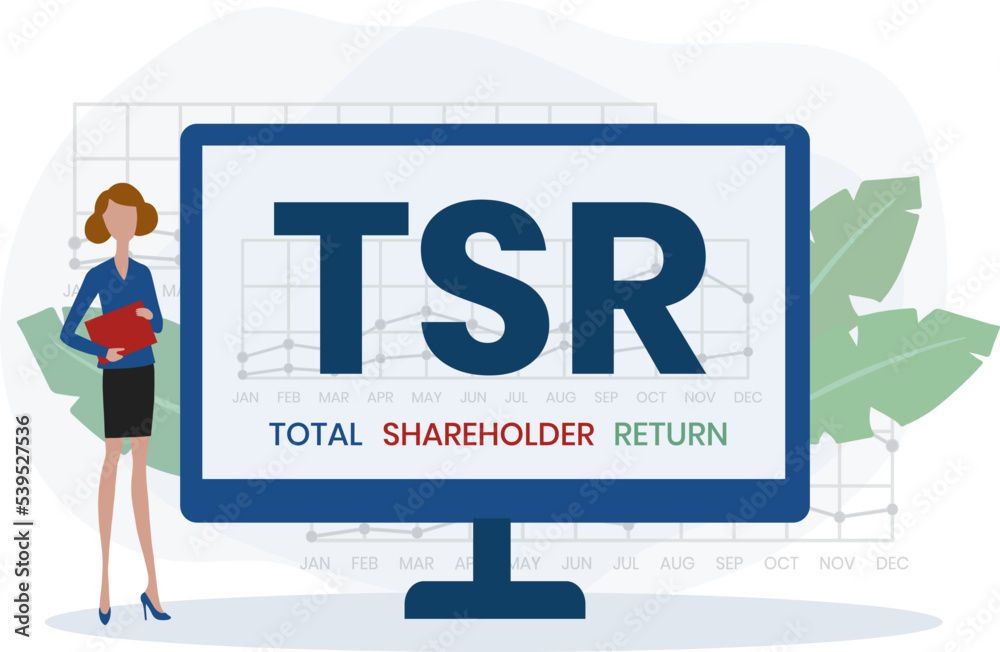 TSR Total Shareholder Return. business concept background. vector