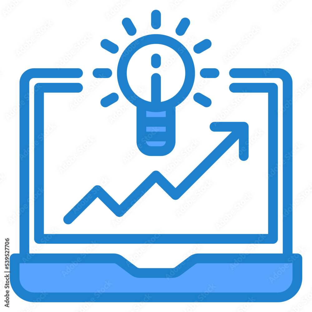 Computer idea blue style icon Computer idea blue style icon