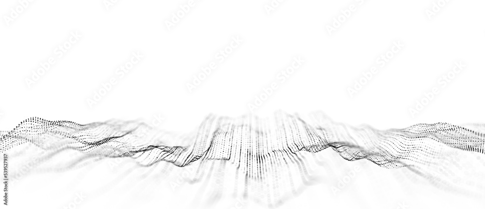 Technology white wave. Big data visualization. Analytics representation. Digital background. 3d rendering. Technology white wave. Big data visualization. Analytics representation. Digital background. 3d rendering.