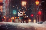 reindeer with on christmas celebration