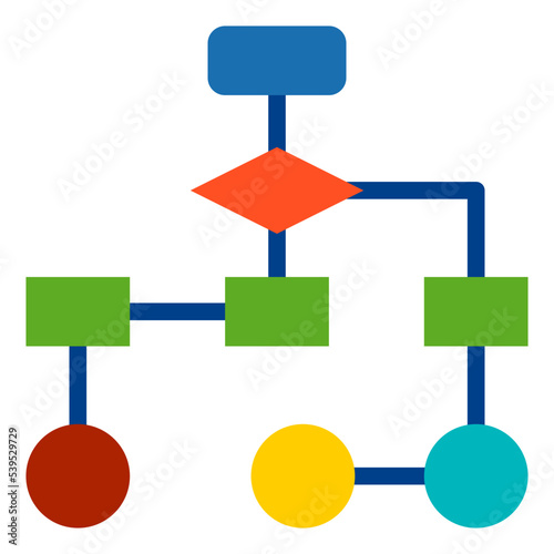 Flow chart flat style icon
