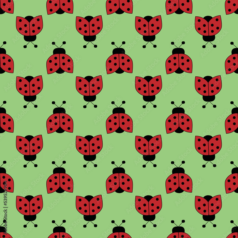 seamless repeat pattern with cute little red ladybugs running horizontally on a green background perfect for fabric, scrap booking, wallpaper, gift wrap projects
seamless repeat pattern with cute little red ladybugs running horizontally on a green background perfect for fabric, scrap booking, wallpaper, gift wrap projects