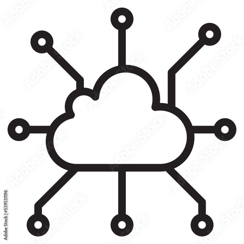 Cloud computing outline style icon