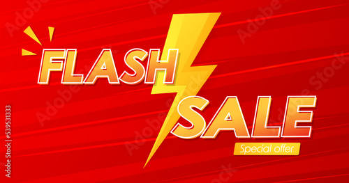 Flash sale banner design. Flash sale promo for bussiness. discount banner promotion template.