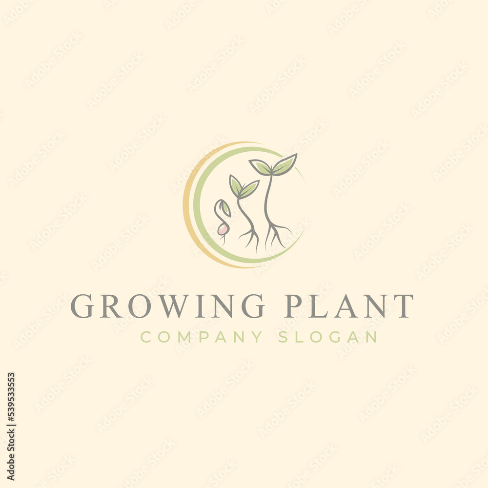 Grow plant process logo