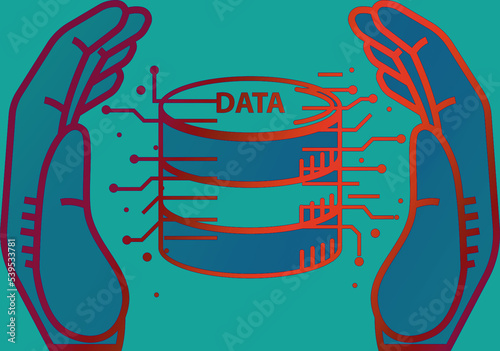 abstract image large storage concept by hand