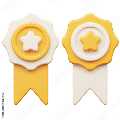 Achievement medal rank 3d rendering icon for website or game. Approved icon symbol