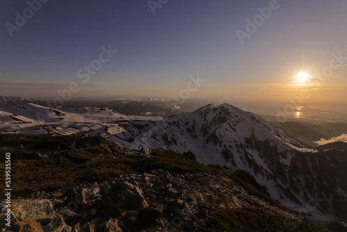 sunset in the mountains