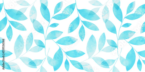 Wallpaper Mural Colorful seamless pattern with watercolor leaves. Vector elegant floral background for fabric, print, cover, banner, invitation, wrapping, wall art. Torontodigital.ca